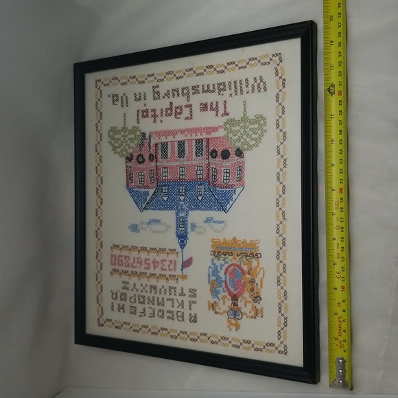Vintage Cross-Stitch Sampler Glass Framed - Picture 6 of 13